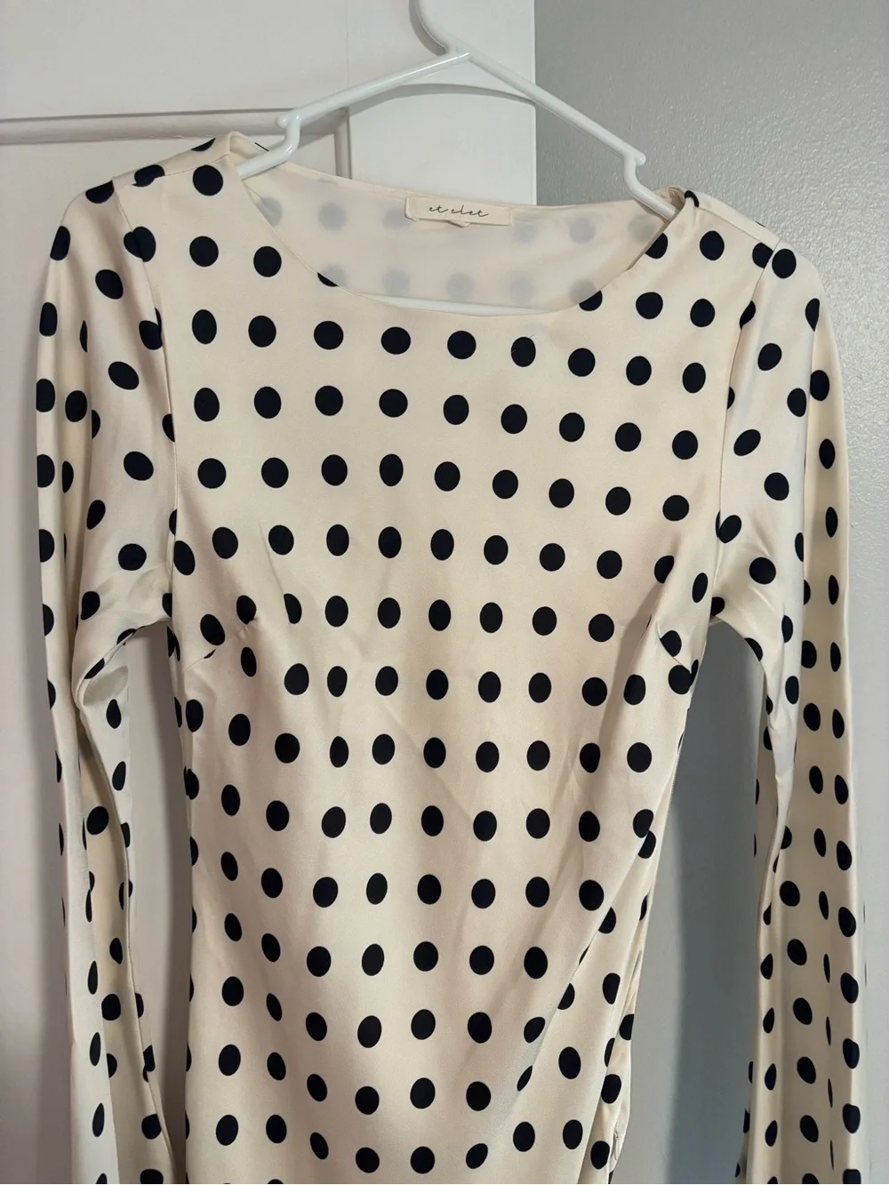 Ivory Polka Dot Silk Dress